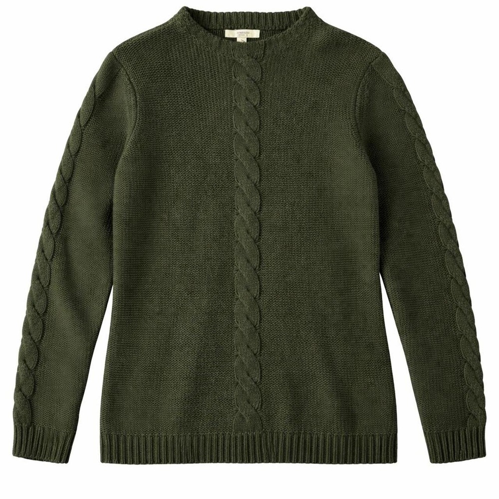 Vintage Green Liz Claiborne cable knit sweater. 1990's, size large